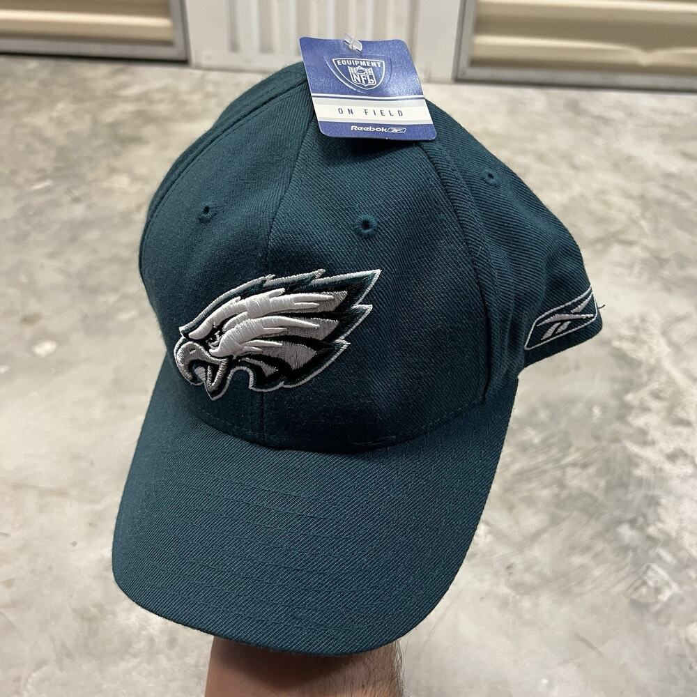 Philadelphia Eagles Hat Cap Sz 7 3/8 Mens Green Reebok Wool Blend Football NFL